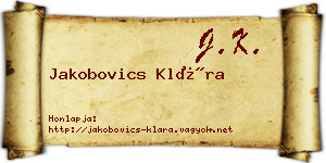Jakobovics Klára névjegykártya